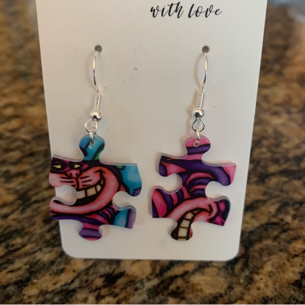 New Handmade puzzle earrings Light weight - Picture 6 of 11